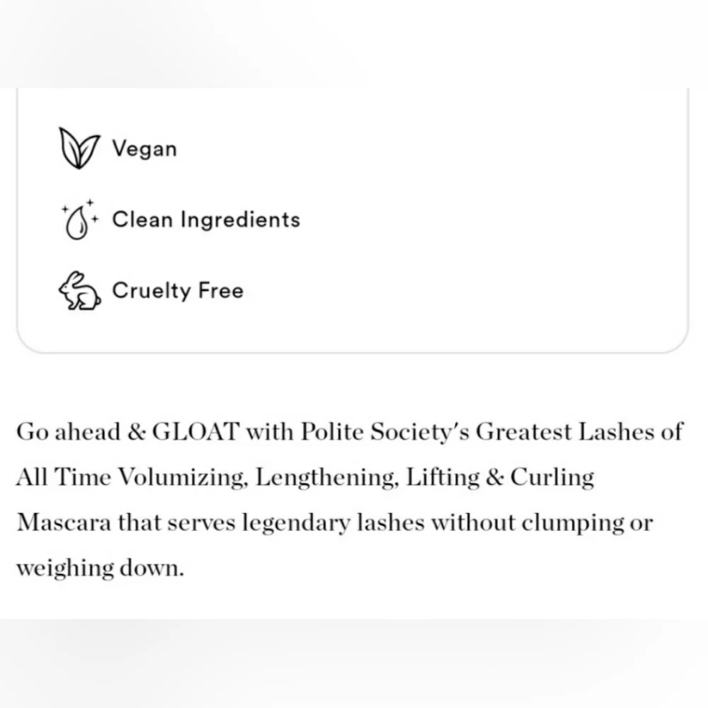 POLITE SOCIETY GREATEST LASHES OF ALL TIME  MASCARA.